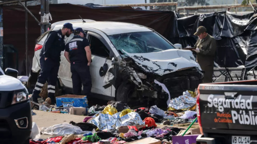 Un vehículo fuera de control impactó contra comerciantes y visitantes de una feria en Viña del Mar en Chile.